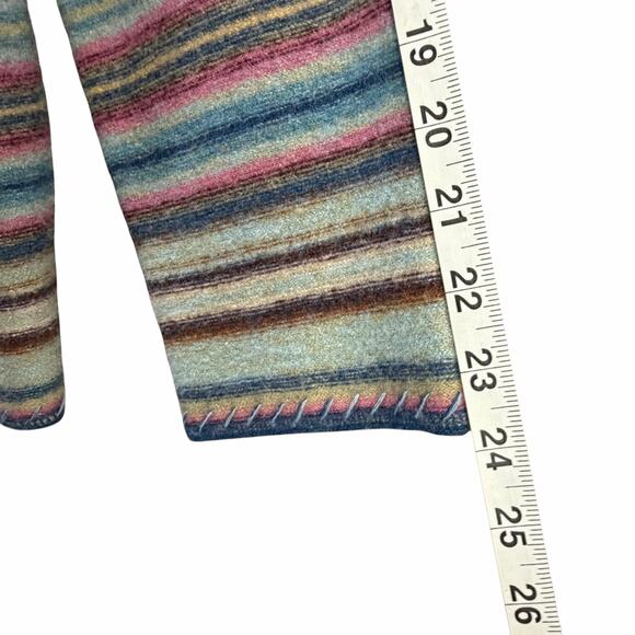 Vintage CLC Wool Sweater Jacket M Rainbow Stripe Shawl Collar Eclectic Boho - Picture 9 of 14